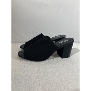Mia Black Slip On Heels Womens Size 7